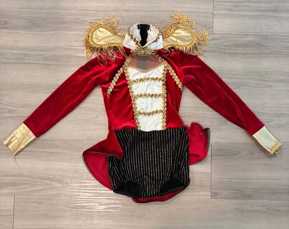 Dansco Children’s Dance Circus Ringmaster Costume Leotard with Tassels and Strip
